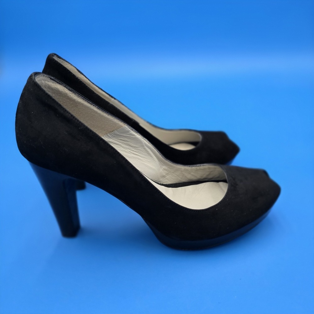 OTISOPSE Black Peeptoe Pumps Sz 36 EU 5.5/6 US Made In‎ Italy EUC